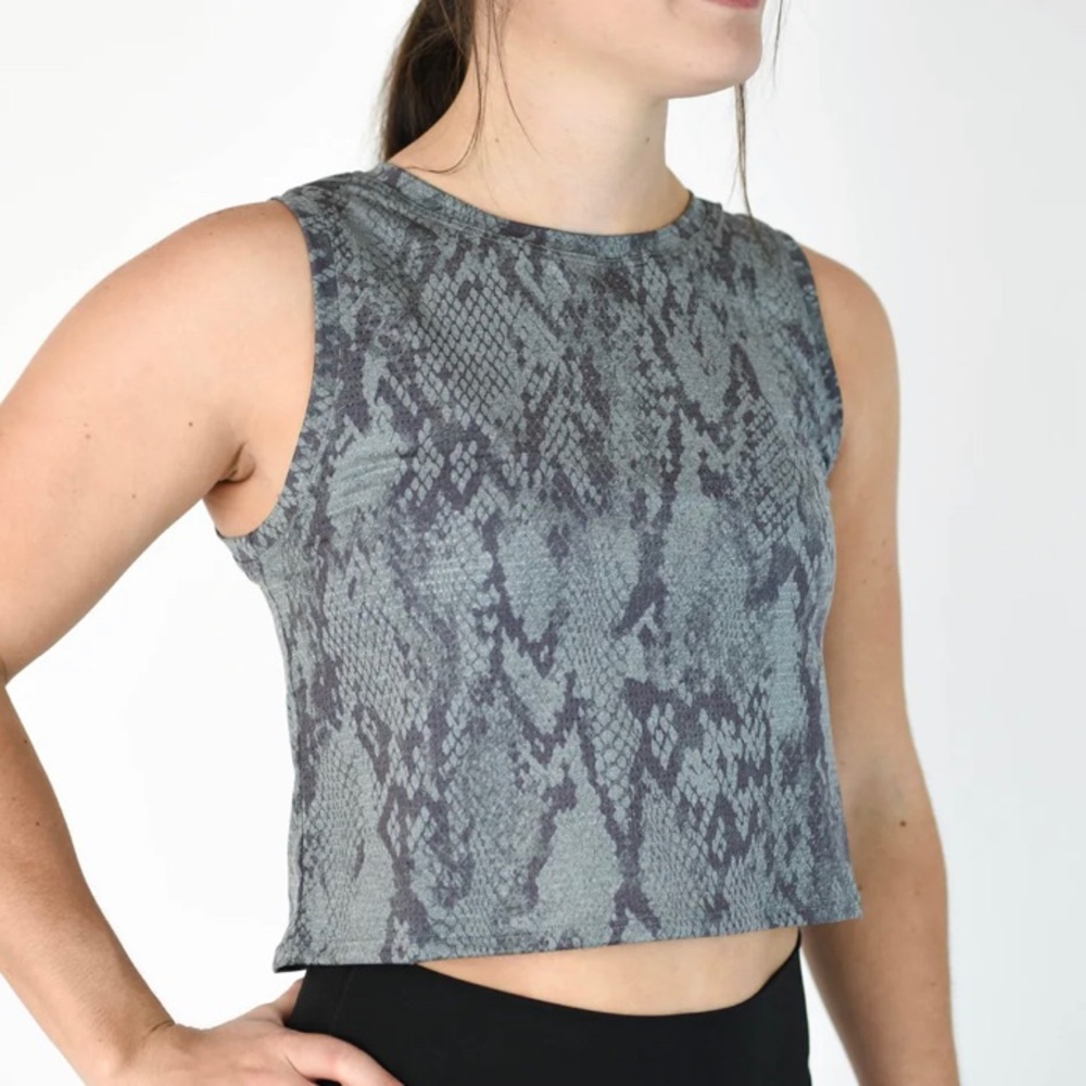 Fleo Dylan Muscle Crop - Moonlit Python NWT Size S